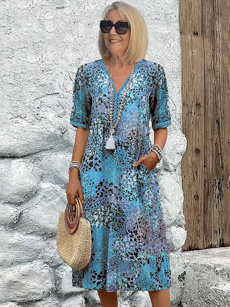 Women's Loose Cut Floral Print Casual Dress
