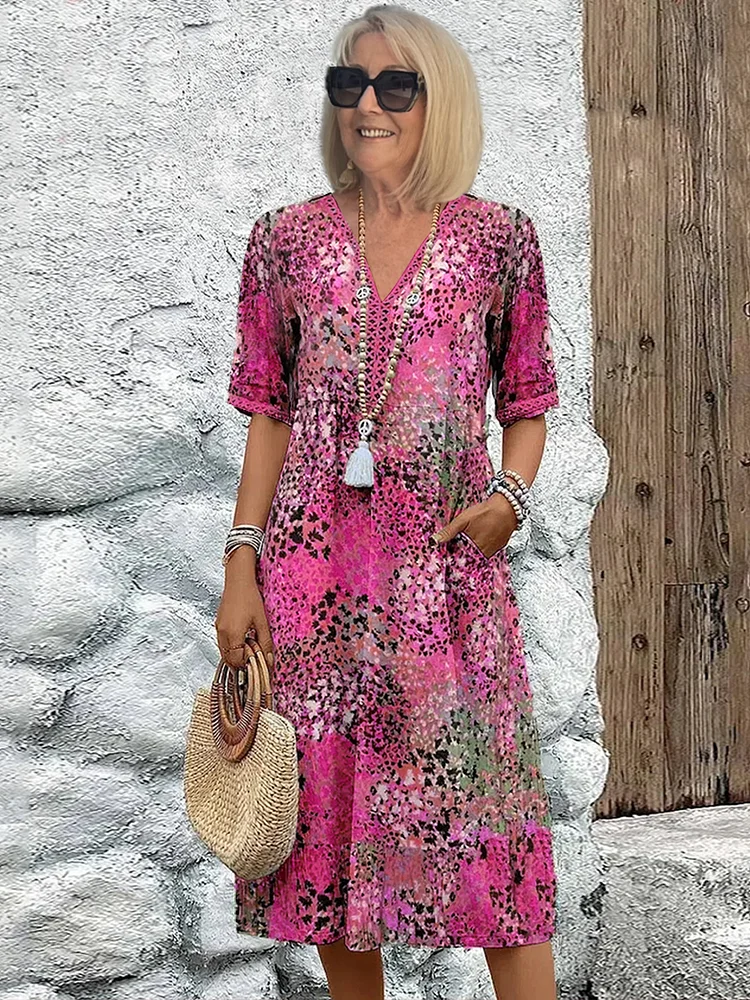 Women's Loose Cut Floral Print Casual Dress