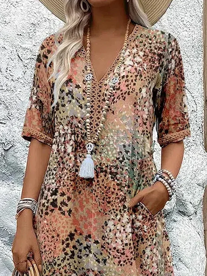 Women's Loose Cut Floral Print Casual Dress