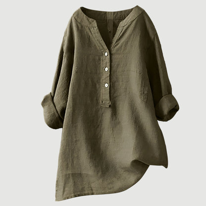 Women's Loose Button-Front Casual Shirt