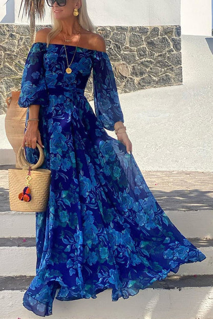 Mother of the Bride Off-the-Shoulder Floral Maxi Gown for Women