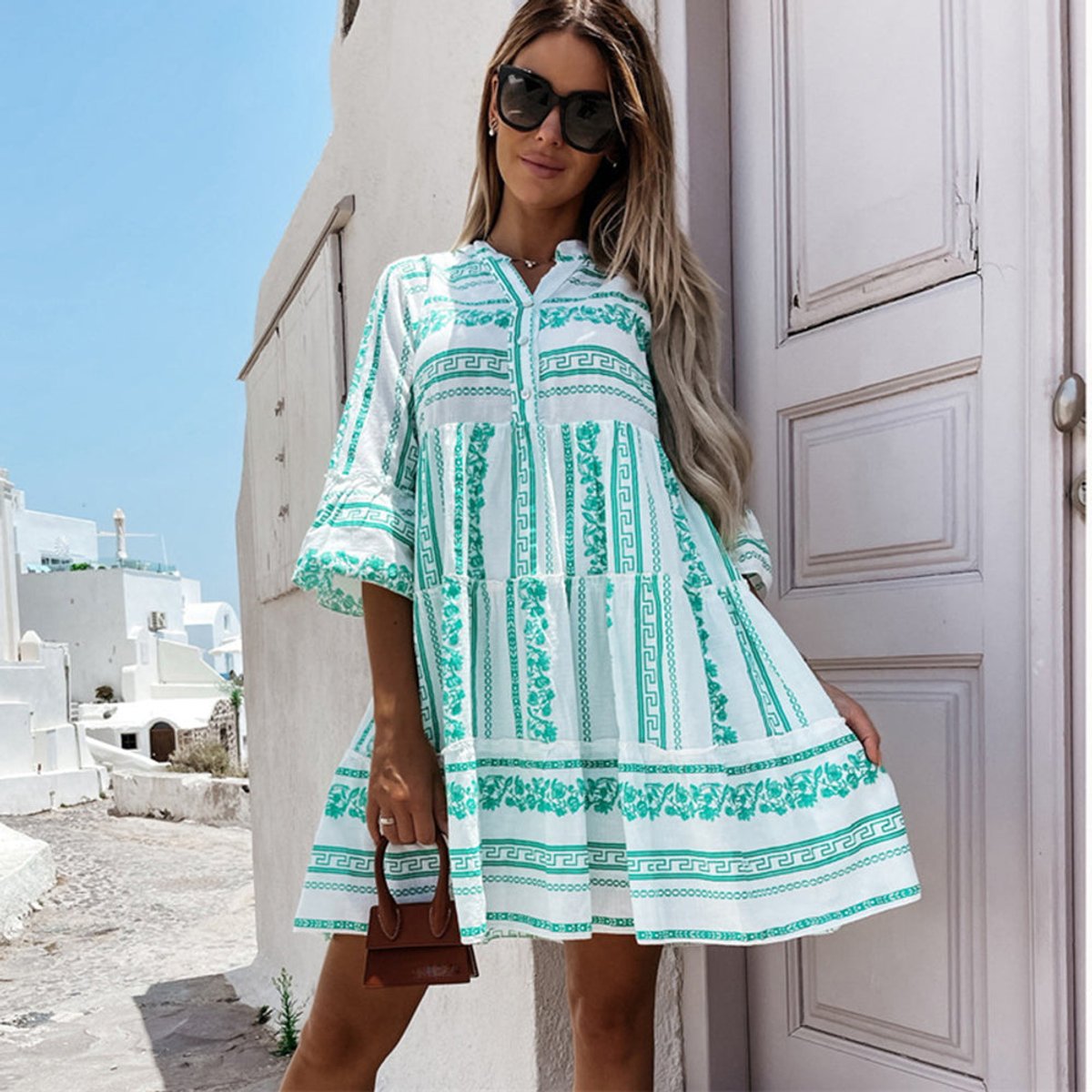 Women's Loose Layered Bohemian Summer Tunic Dress