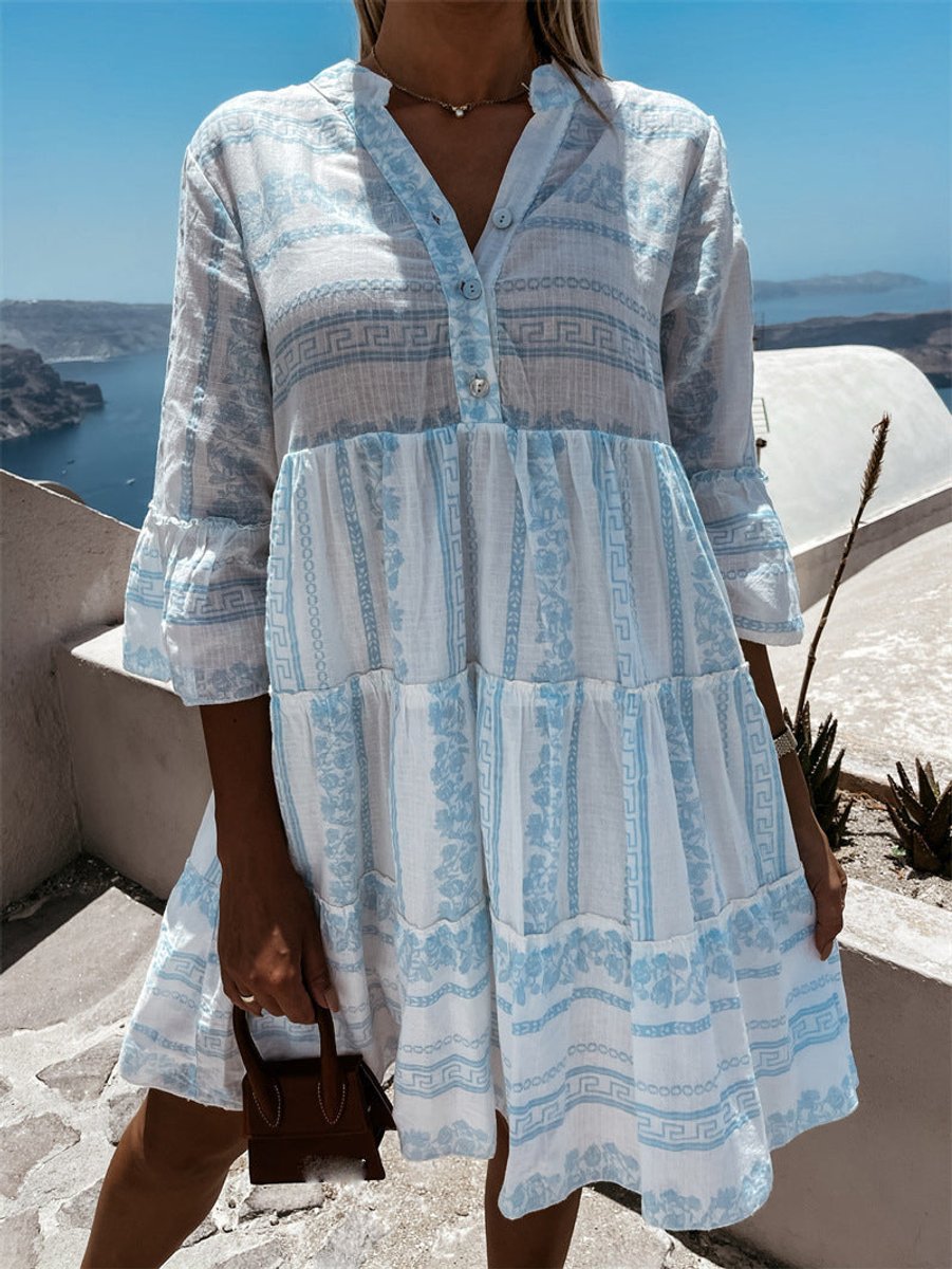 Women's Loose Layered Bohemian Summer Tunic Dress