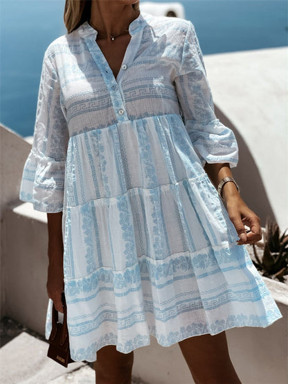 Women's Loose Layered Bohemian Summer Tunic Dress