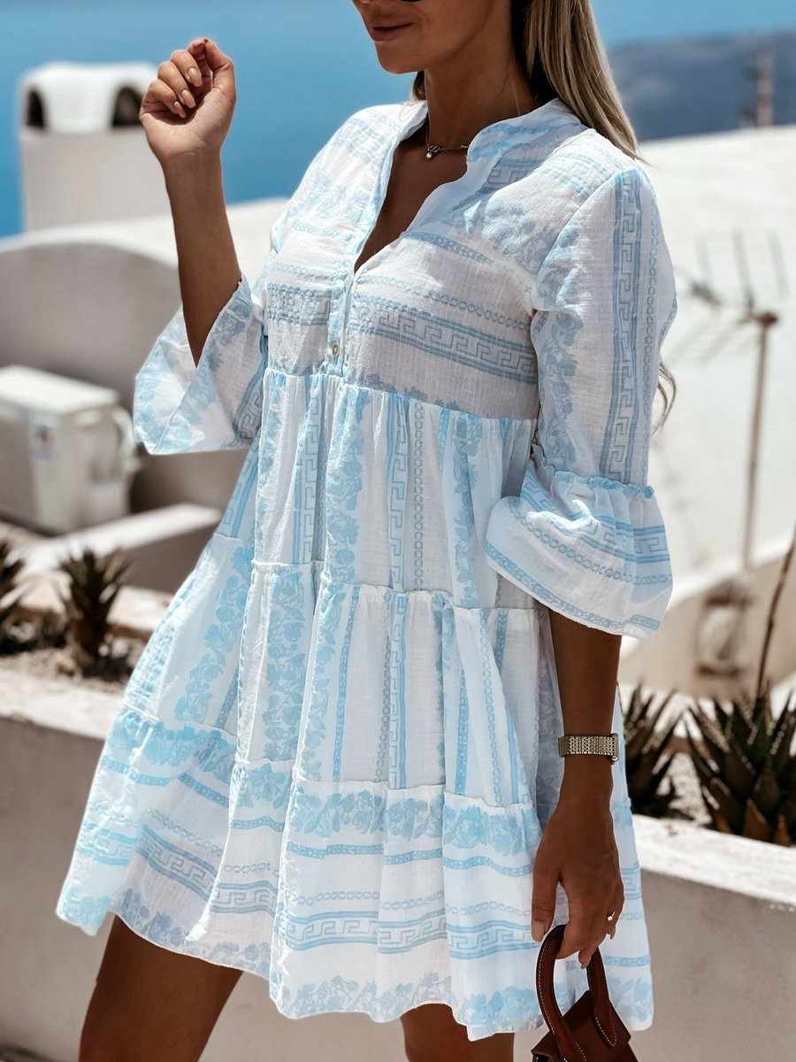 Women's Loose Layered Bohemian Summer Tunic Dress
