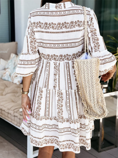 Women's Loose Layered Bohemian Summer Tunic Dress
