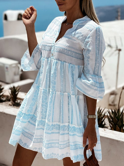 Women's Loose Layered Bohemian Summer Tunic Dress