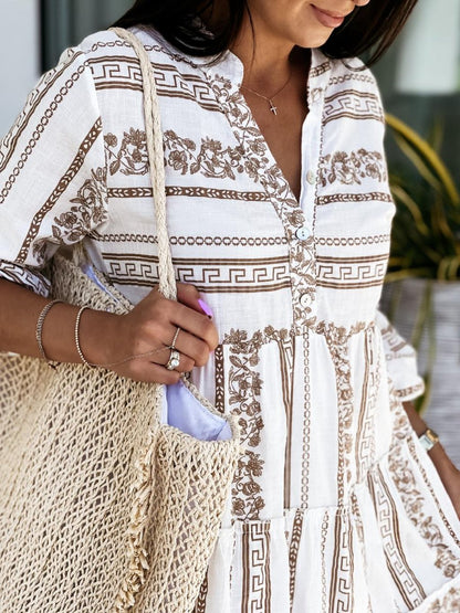 Women's Loose Layered Bohemian Summer Tunic Dress