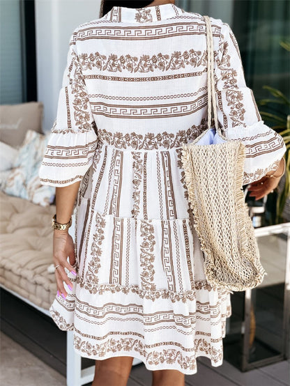 Women's Loose Layered Bohemian Summer Tunic Dress