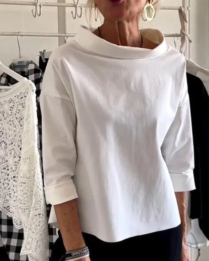 Women's Boat-Neck 3/4-Sleeve Casual Top