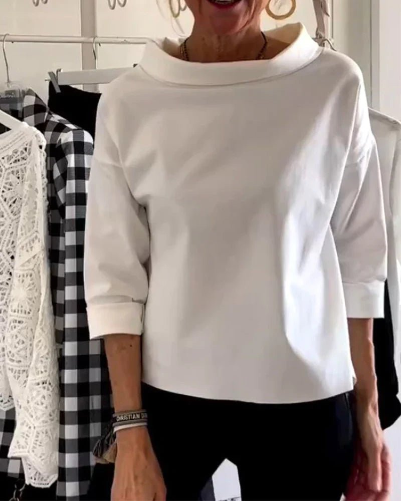 Women's Boat-Neck 3/4-Sleeve Casual Top