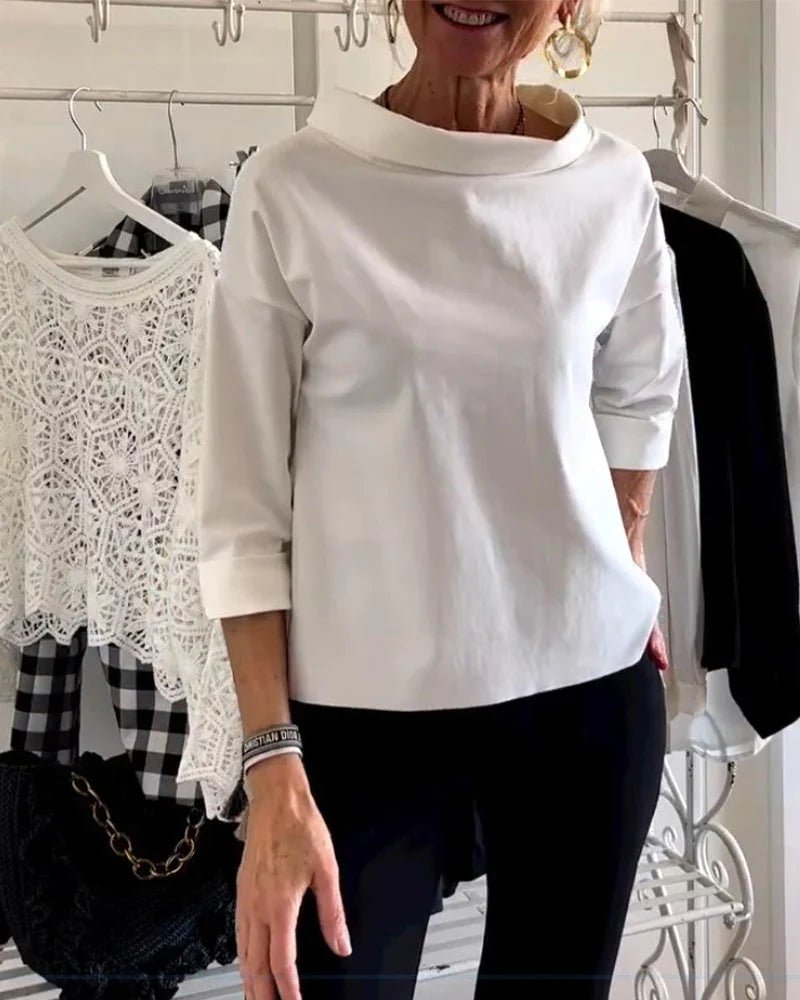 Women's Boat-Neck 3/4-Sleeve Casual Top
