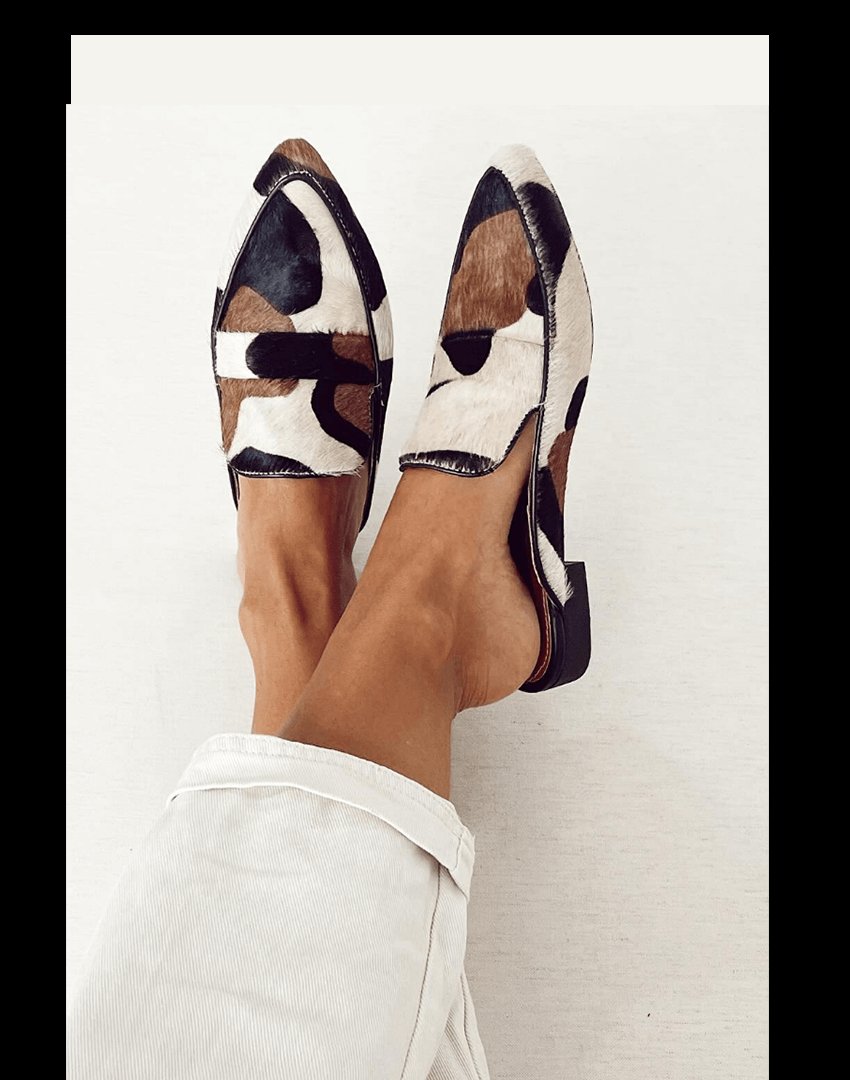 Women's Pony Hair Slip-On Loafers in Animal Print