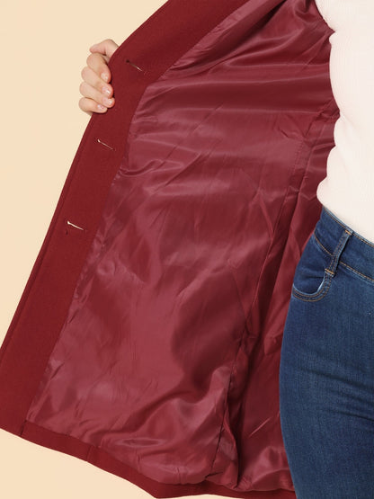 Women's Structured Single-Breasted Midi Winter Coat