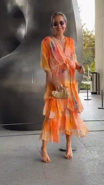 Women's Tiered Floral Chiffon Maxi Dress
