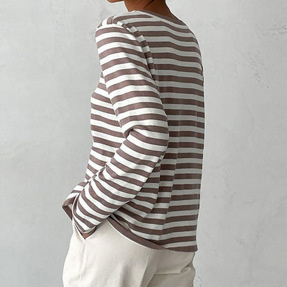 Long-Sleeve Striped T-Shirt for Women