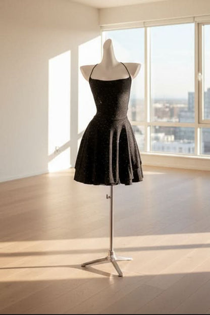 Women's Shimmer Cami Strap Mini Skater Cocktail Dress