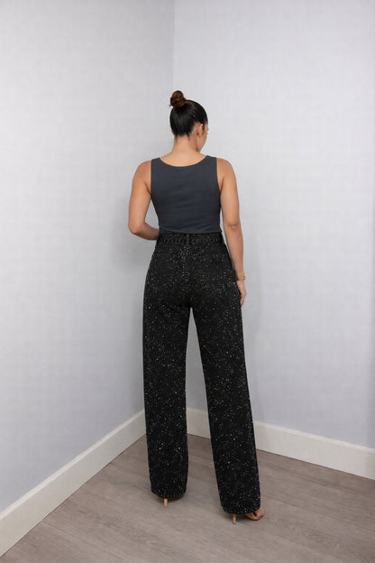 Women's Shimmer Straight Leg High-Rise Jeans