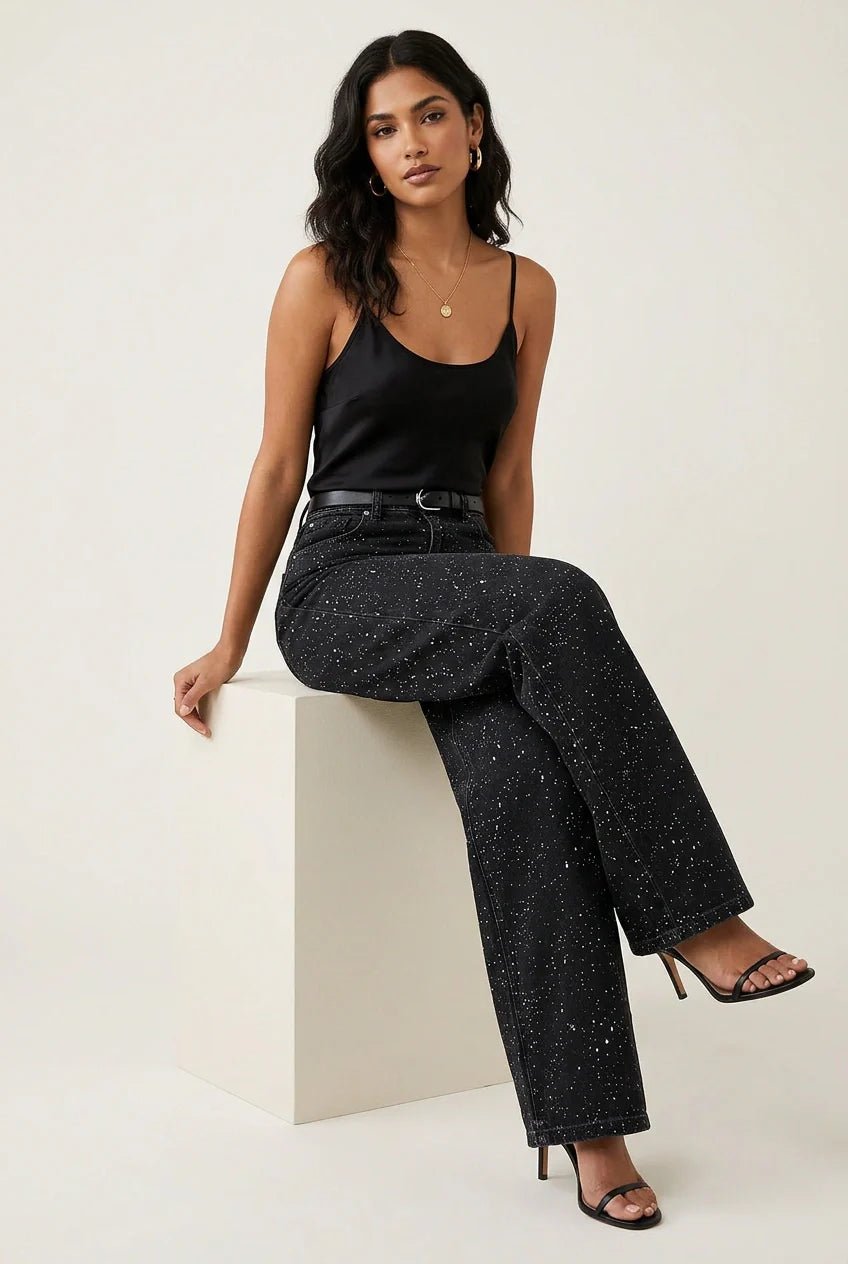 Women's Shimmer Straight Leg High-Rise Jeans