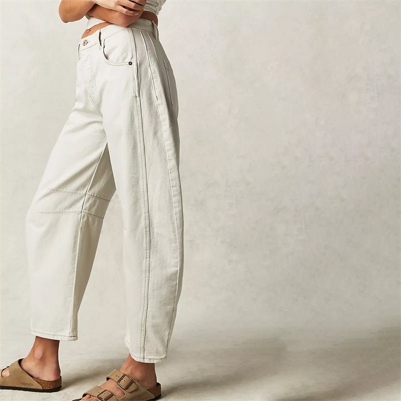 Women's Relaxed Fit High-Waisted Wide Barrel Jeans