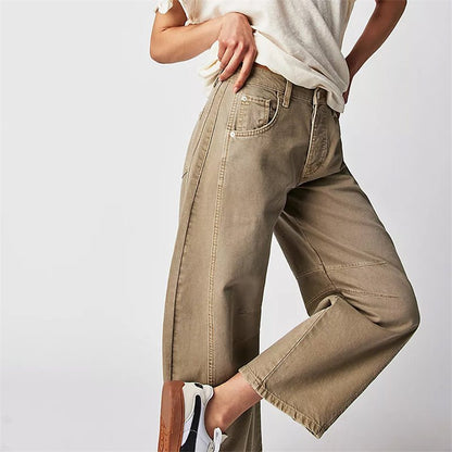 Women's Relaxed Fit High-Waisted Wide Barrel Jeans