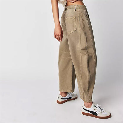 Women's Relaxed Fit High-Waisted Wide Barrel Jeans