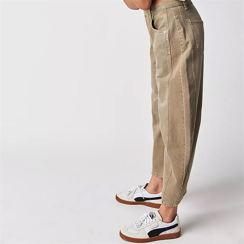 Women's Relaxed Fit High-Waisted Wide Barrel Jeans