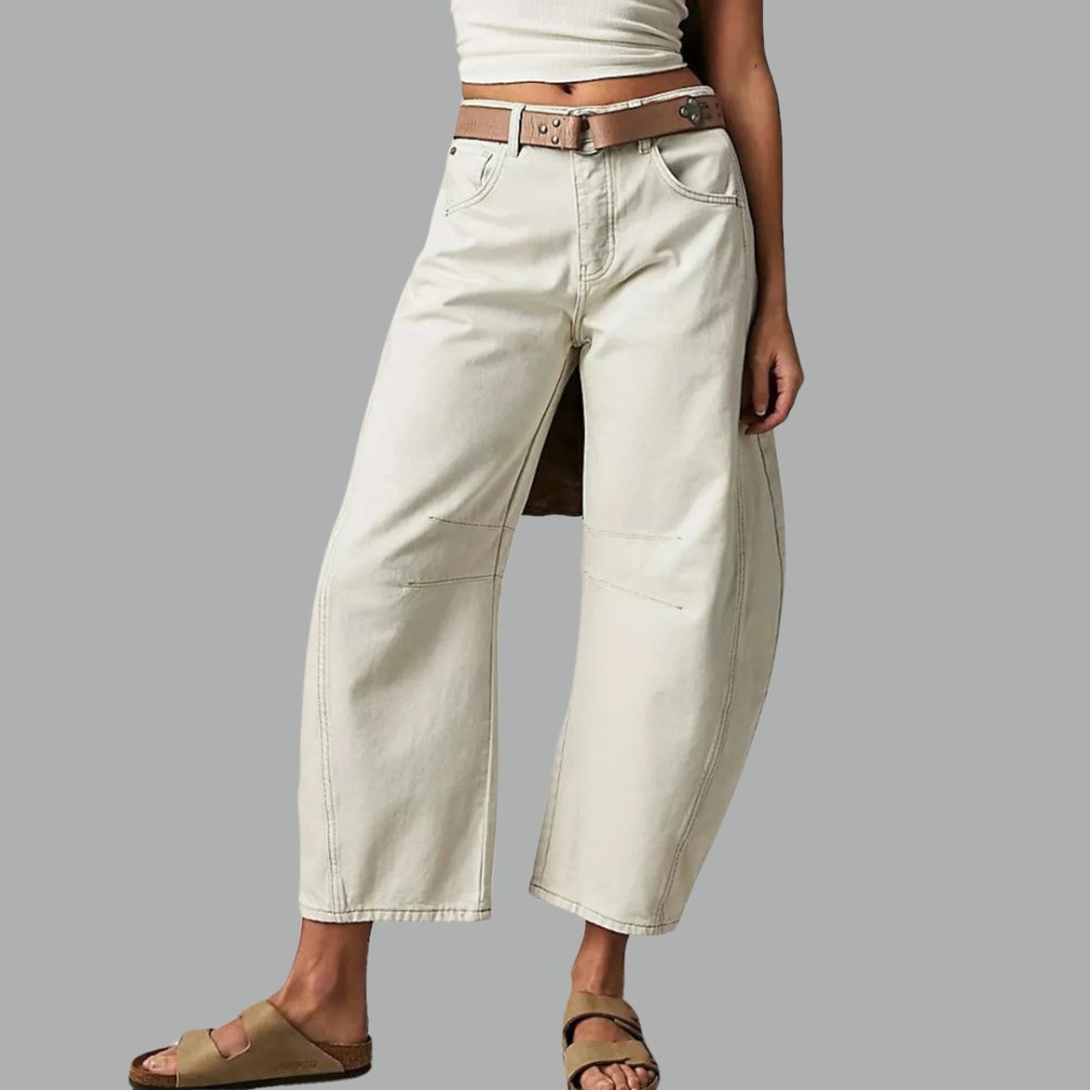 Women's Relaxed Fit High-Waisted Wide Barrel Jeans