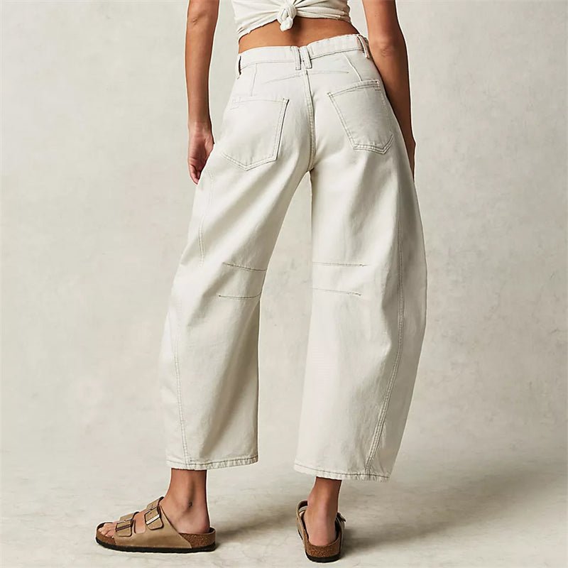 Women's Relaxed Fit High-Waisted Wide Barrel Jeans