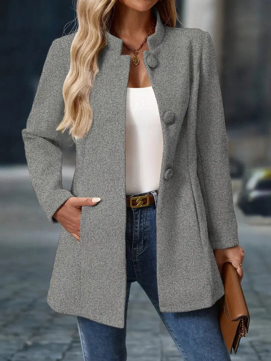 Women's Stand-Collar Button-Down Winter Coat
