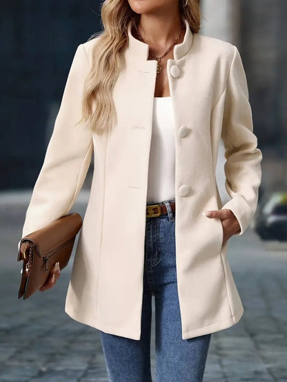 Women's Stand-Collar Button-Down Winter Coat