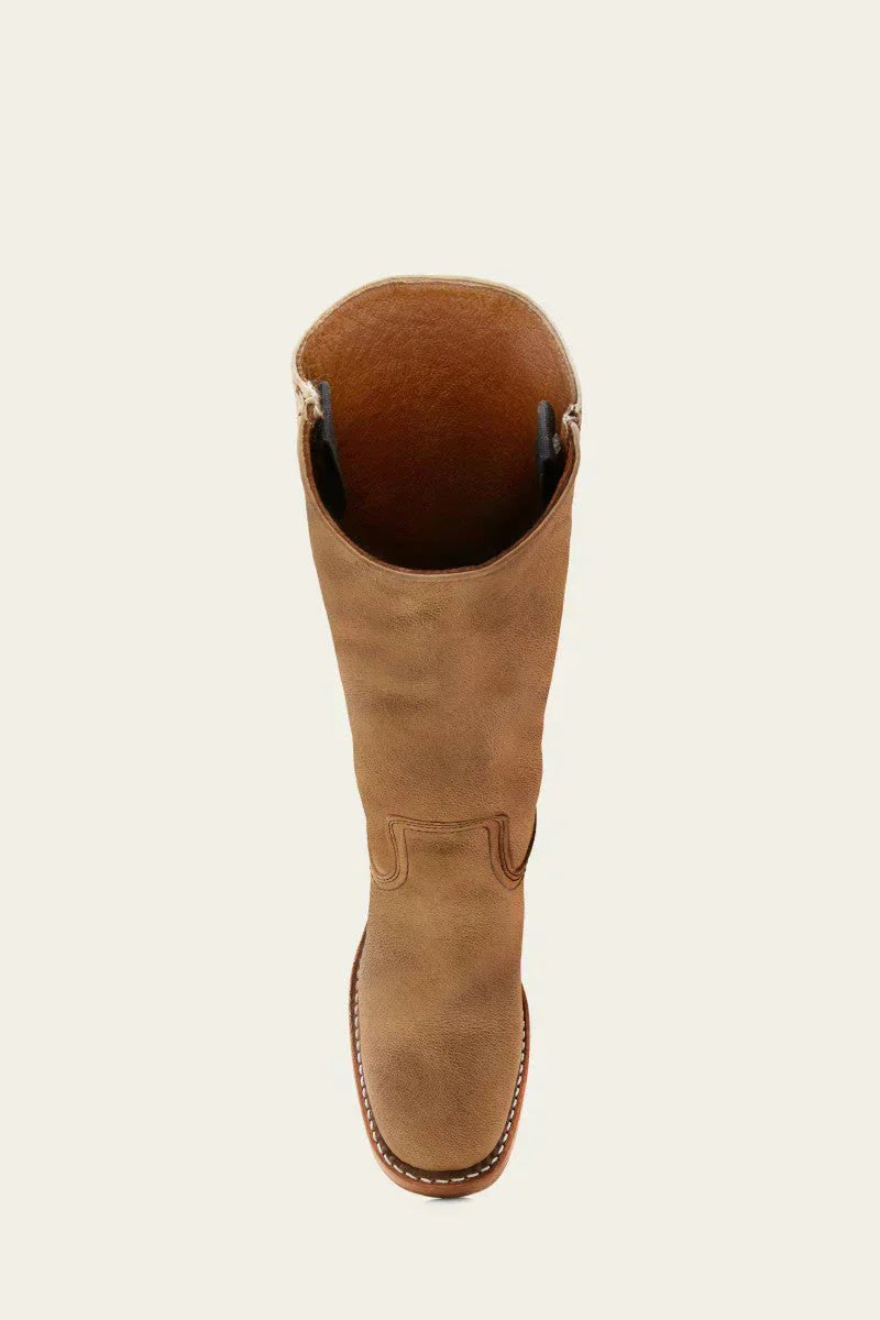 Fitted Leather Knee-High Boots with Chunky Tread Sole for Women
