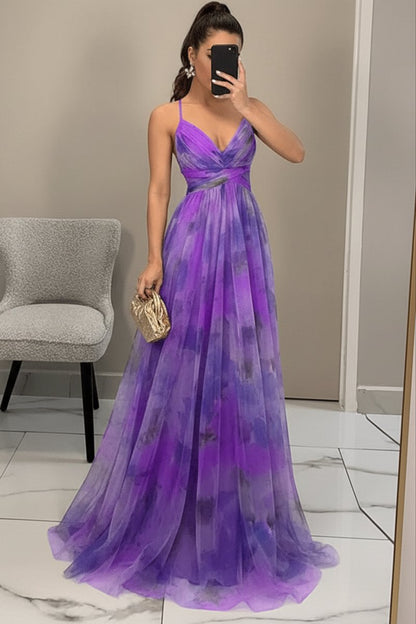 Women's A-Line Floral Print Sleeveless Maxi Cocktail Dress