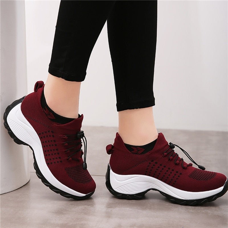 Women's Cushioned Orthopedic Platform Lace-Up Sneakers