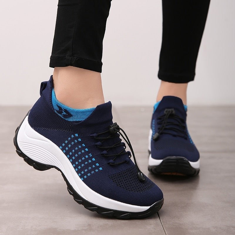 Women's Cushioned Orthopedic Platform Lace-Up Sneakers