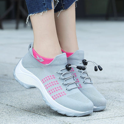 Women's Cushioned Orthopedic Platform Lace-Up Sneakers