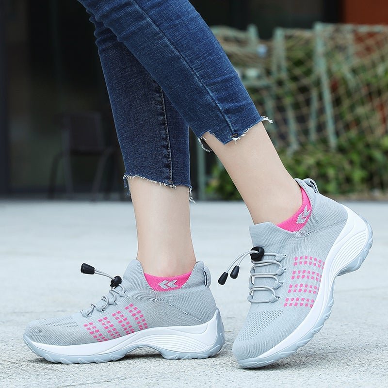 Women's Cushioned Orthopedic Platform Lace-Up Sneakers
