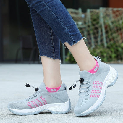 Women's Cushioned Orthopedic Platform Lace-Up Sneakers