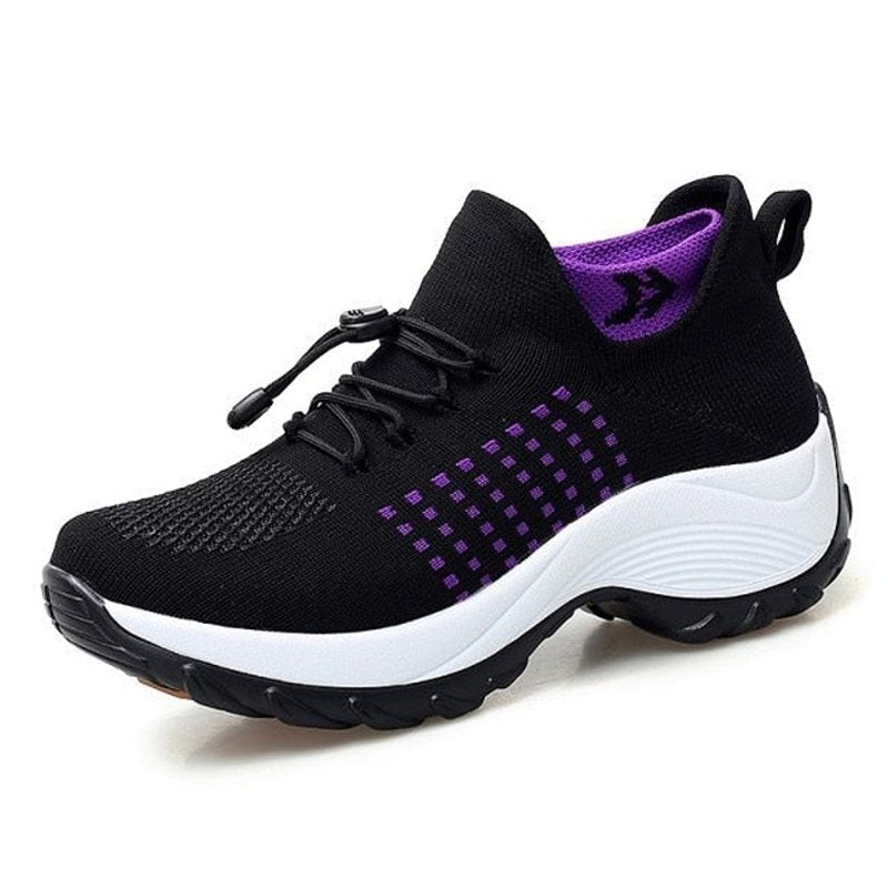 Women's Cushioned Orthopedic Platform Lace-Up Sneakers