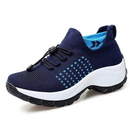 Women's Cushioned Orthopedic Platform Lace-Up Sneakers