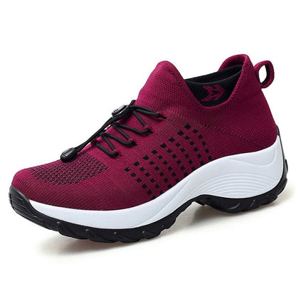 Women's Cushioned Orthopedic Platform Lace-Up Sneakers