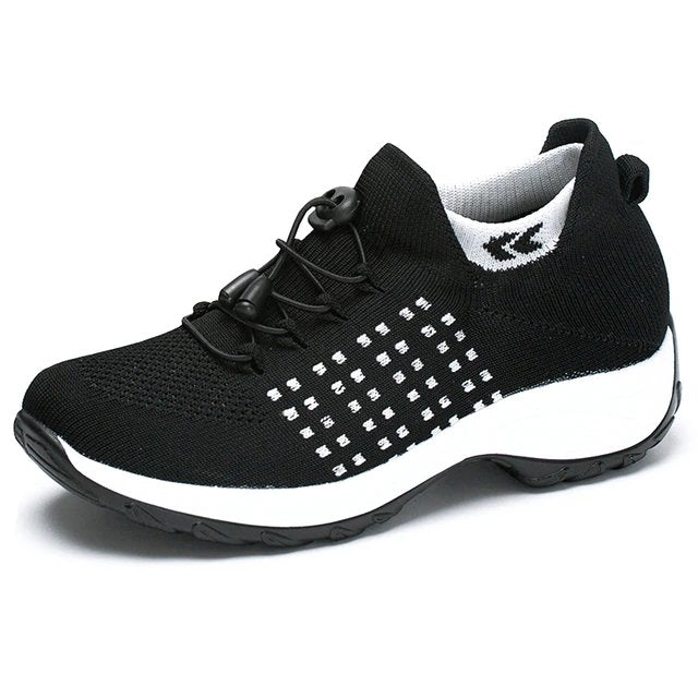 Women's Cushioned Orthopedic Platform Lace-Up Sneakers