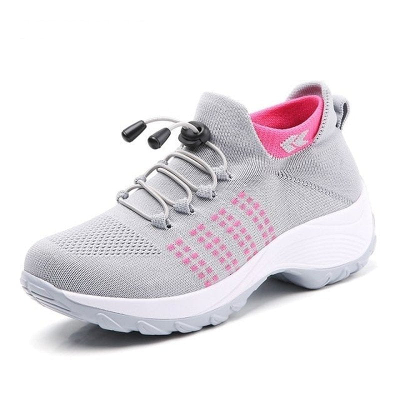 Women's Cushioned Orthopedic Platform Lace-Up Sneakers