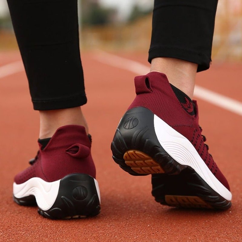 Women's Cushioned Orthopedic Platform Lace-Up Sneakers