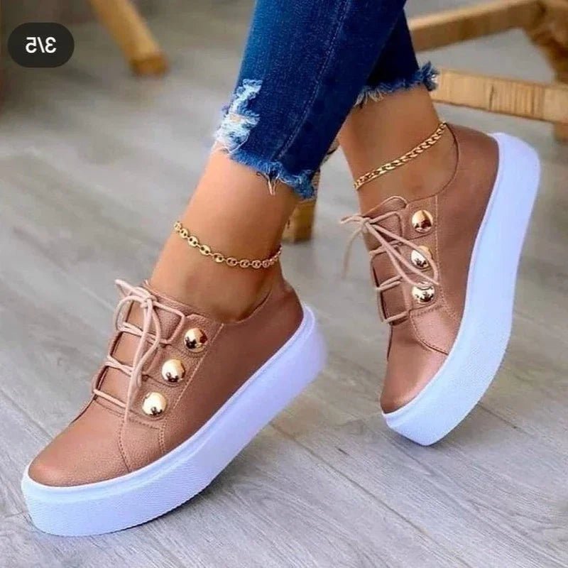 Women's Lace-Up Round-Toe Platform Orthopedic Trainers