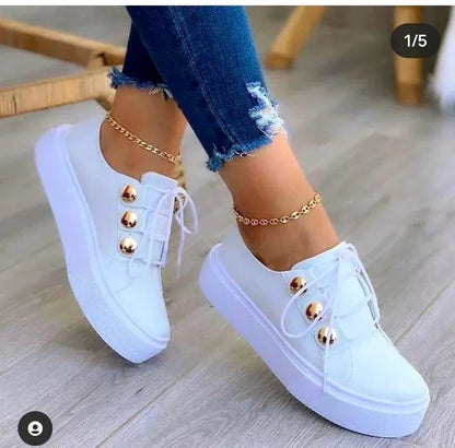 Women's Lace-Up Round-Toe Platform Orthopedic Trainers