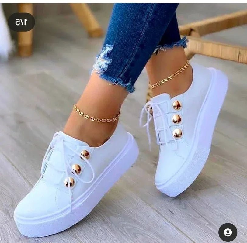 Women's Round-Toe Lace-Up Orthopedic Platform Sneakers