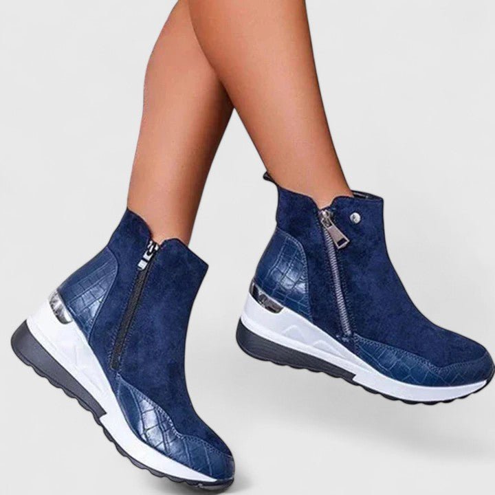 Women's Orthopedic Zip-Up Wedge Ankle Boots