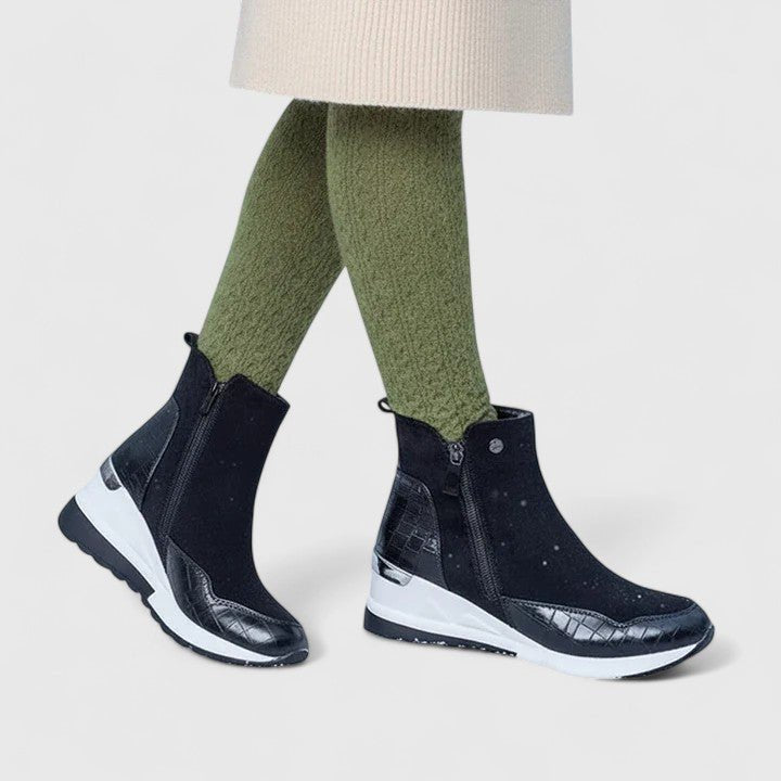 Women's Orthopedic Zip-Up Wedge Ankle Boots