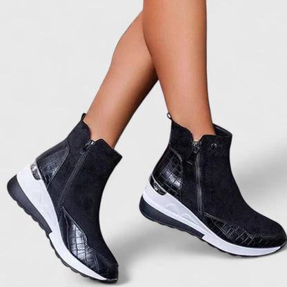 Women's Orthopedic Zip-Up Wedge Ankle Boots